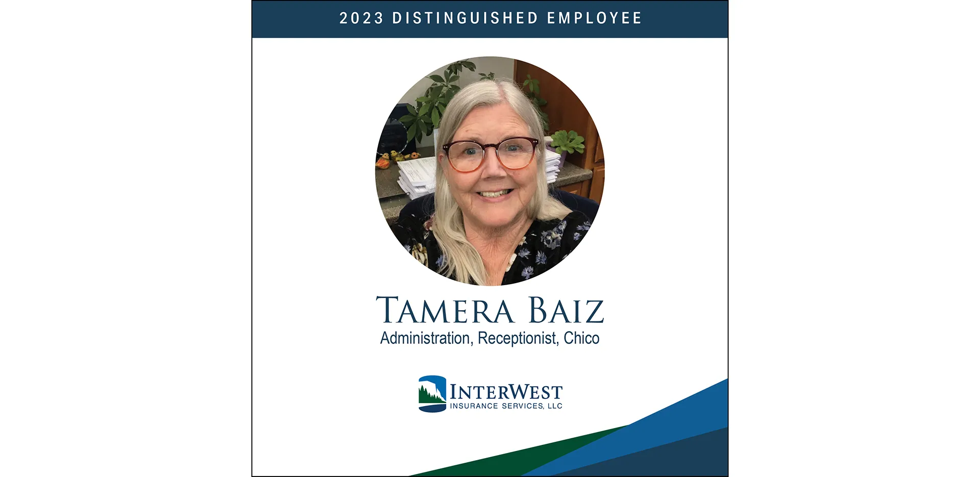 Graphic features distinguished employee award winner Tamera Baiz.