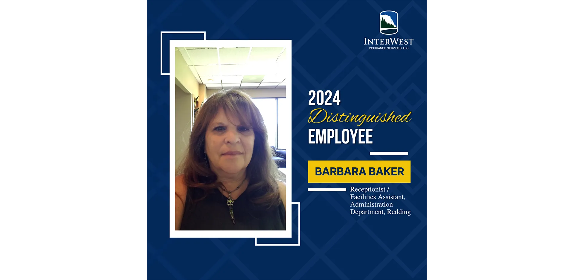 Graphic features distinguished employee award winner Barbara Baker.