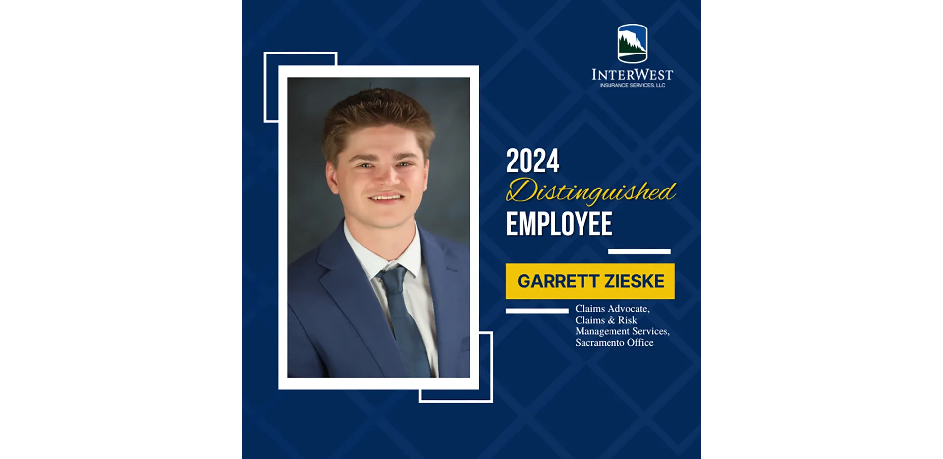 Graphic features distinguished employee award winner Garrett Zieske.