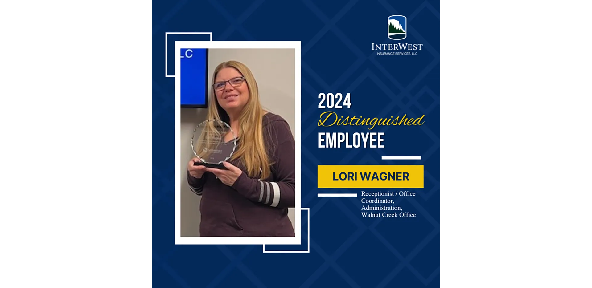 Graphic features distinguished employee award winner Lori Wagner.