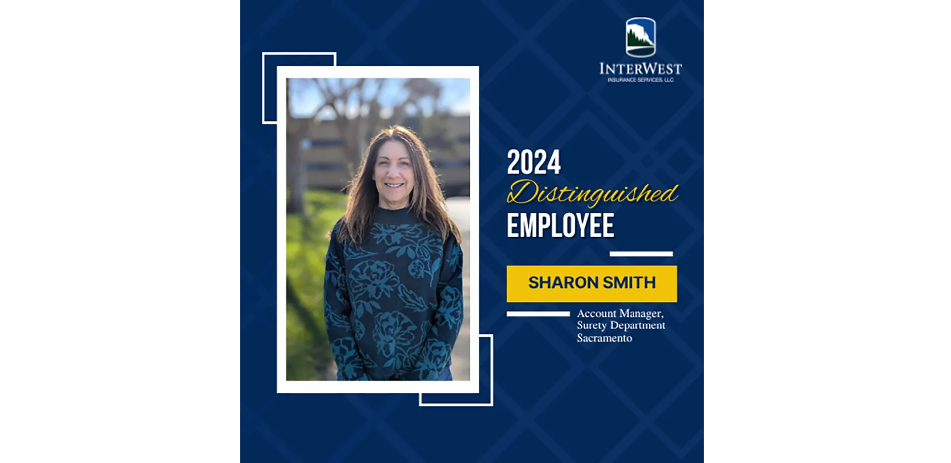 Graphic features distinguished employee award winner Sharon Smith.