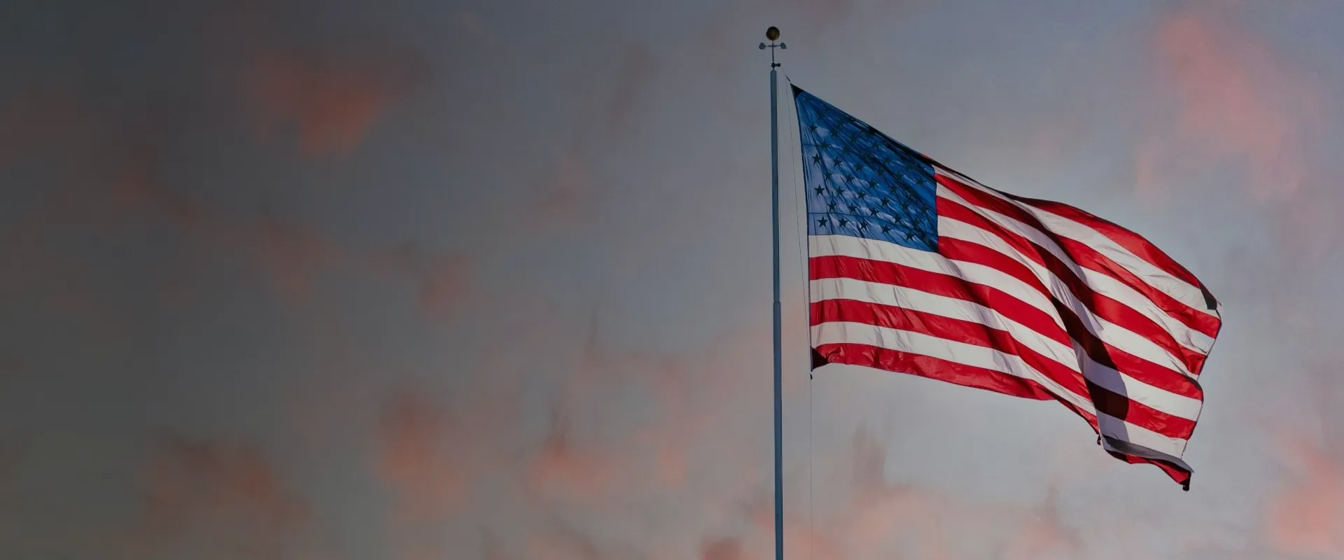 A waving American flag