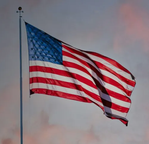 A waving American flag