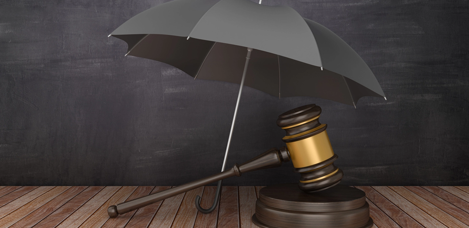 gavel and black umbrella