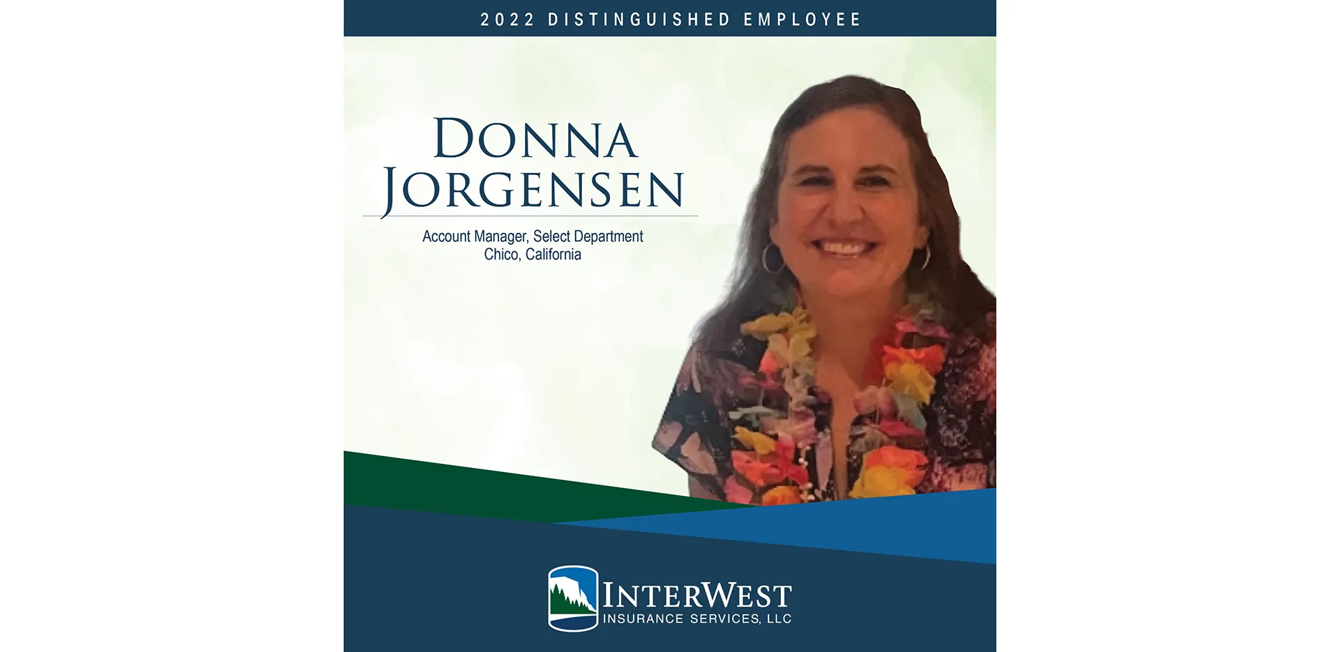 Graphic features distinguished employee award winner Donna Jorgensen.