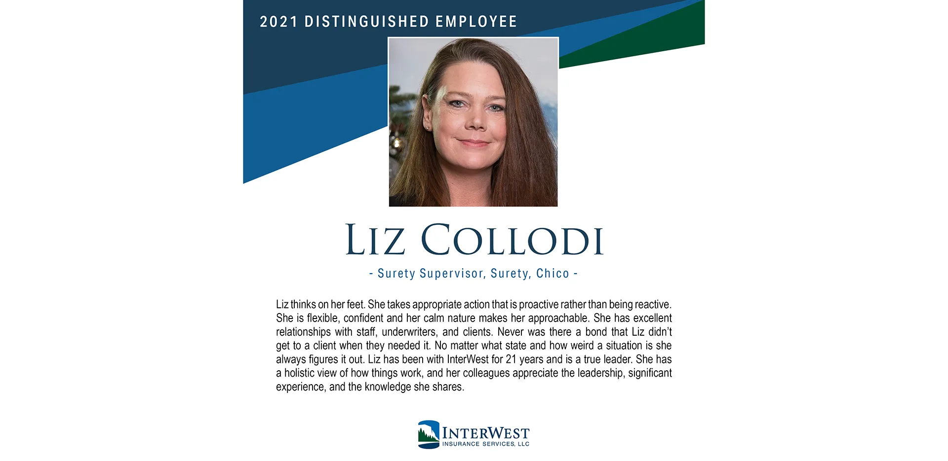 Graphic features distinguished employee award winner Liz Collodi.