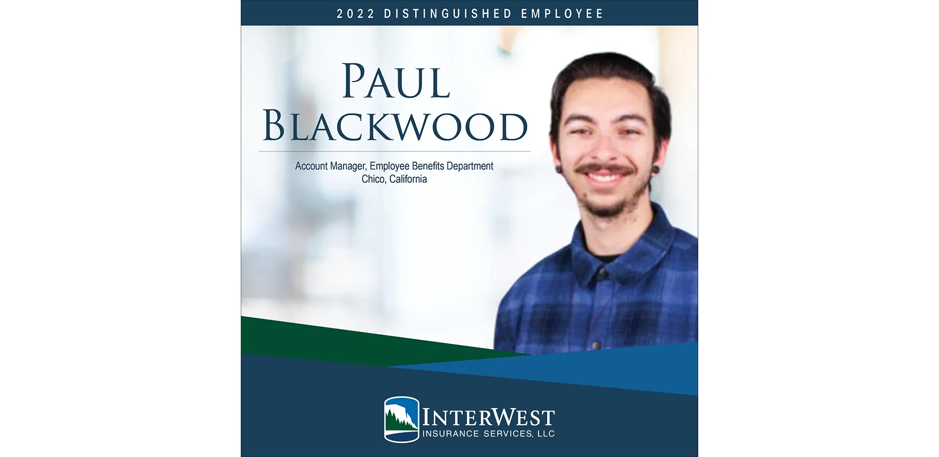 Graphic features distinguished employee award winner Paul Blackwood.