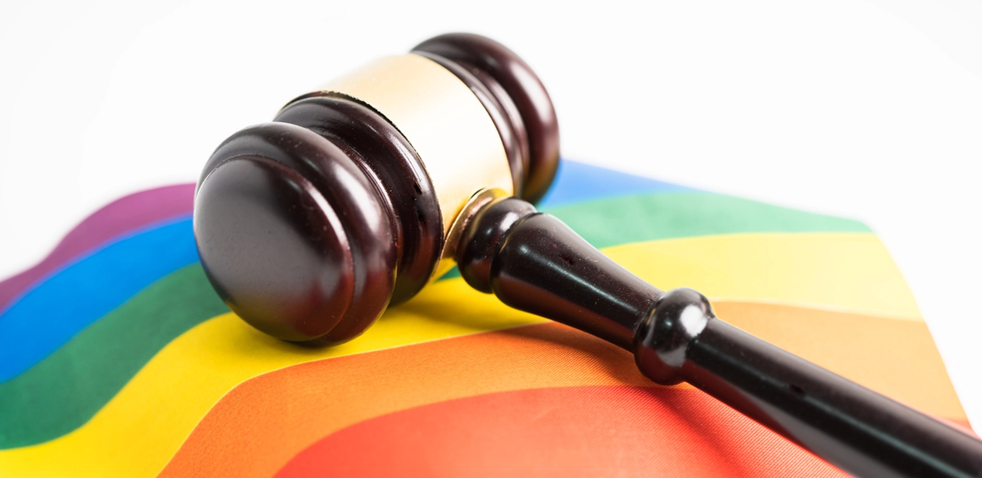 gavel and rainbow flag