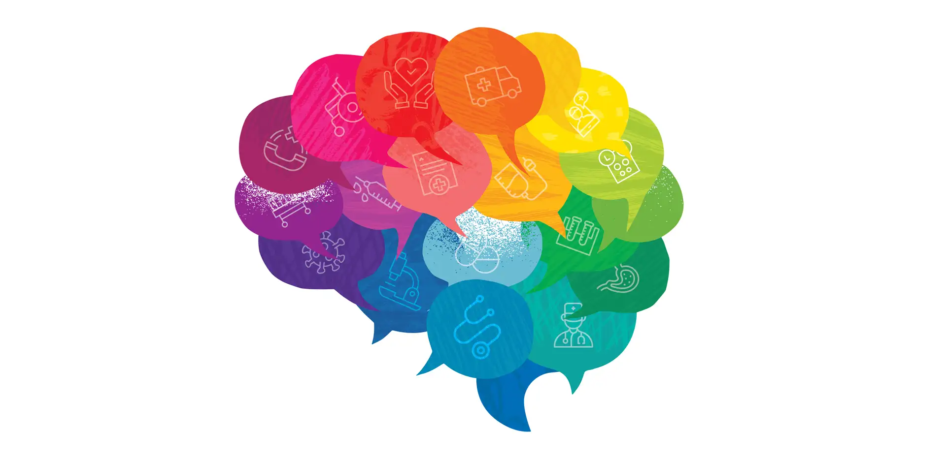 colorful illustration of a brain which stands for literacy