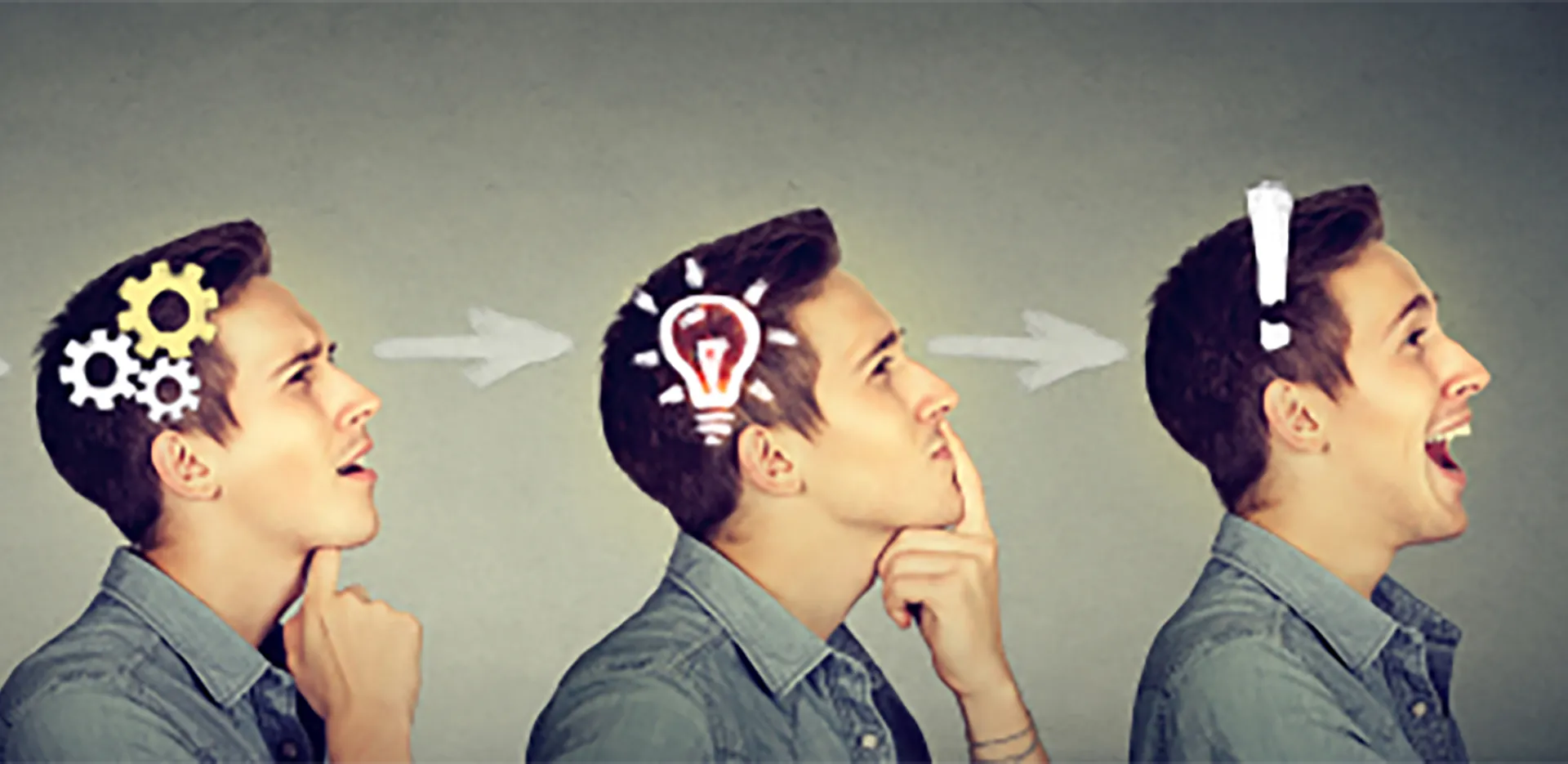 An artistic representation of a man having an idea.