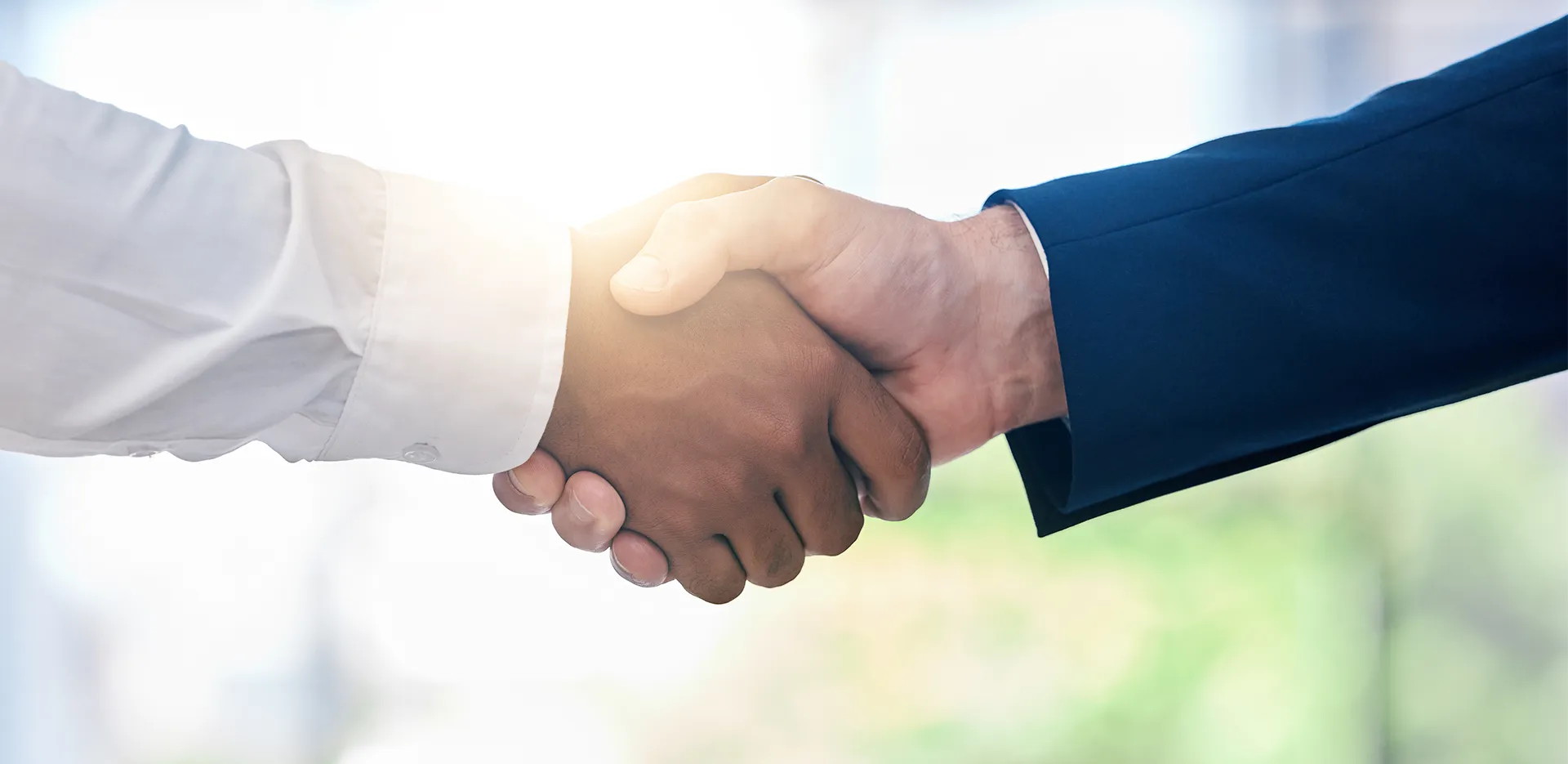 Two professionals shaking hands.