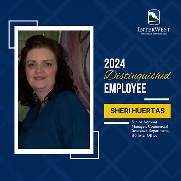 Graphic features distinguished employee award winner Sheri Huertas.