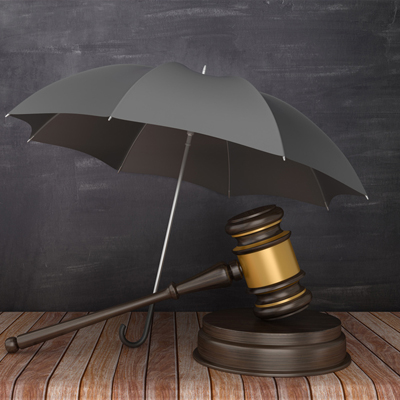 gavel and black umbrella