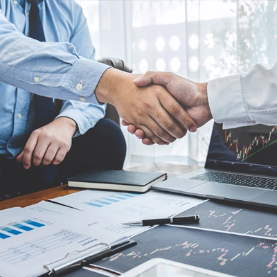 two businessmen shaking hands