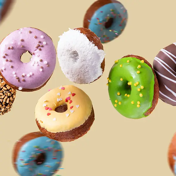 Assorted donuts.