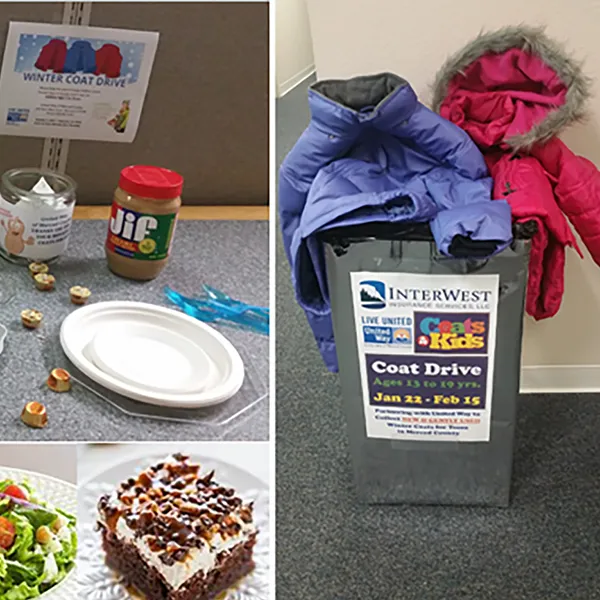 Donations from the InterWest Merced office to the United Way of Merced County Coats for Kids Winter Coat Drive.