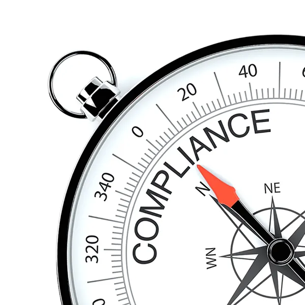 A compass that reads 'Compliance' where North is.