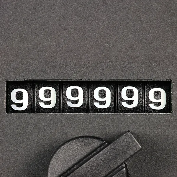 An odometer that reads 999,999.