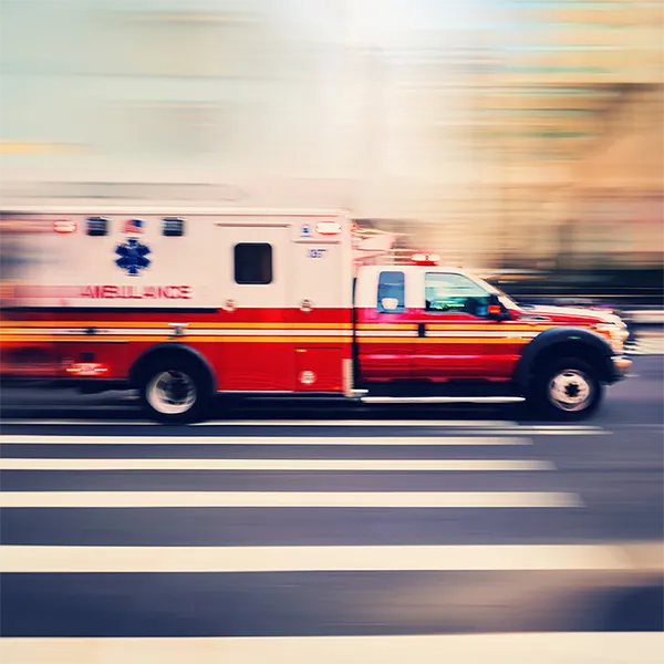 A speeding ambulance.
