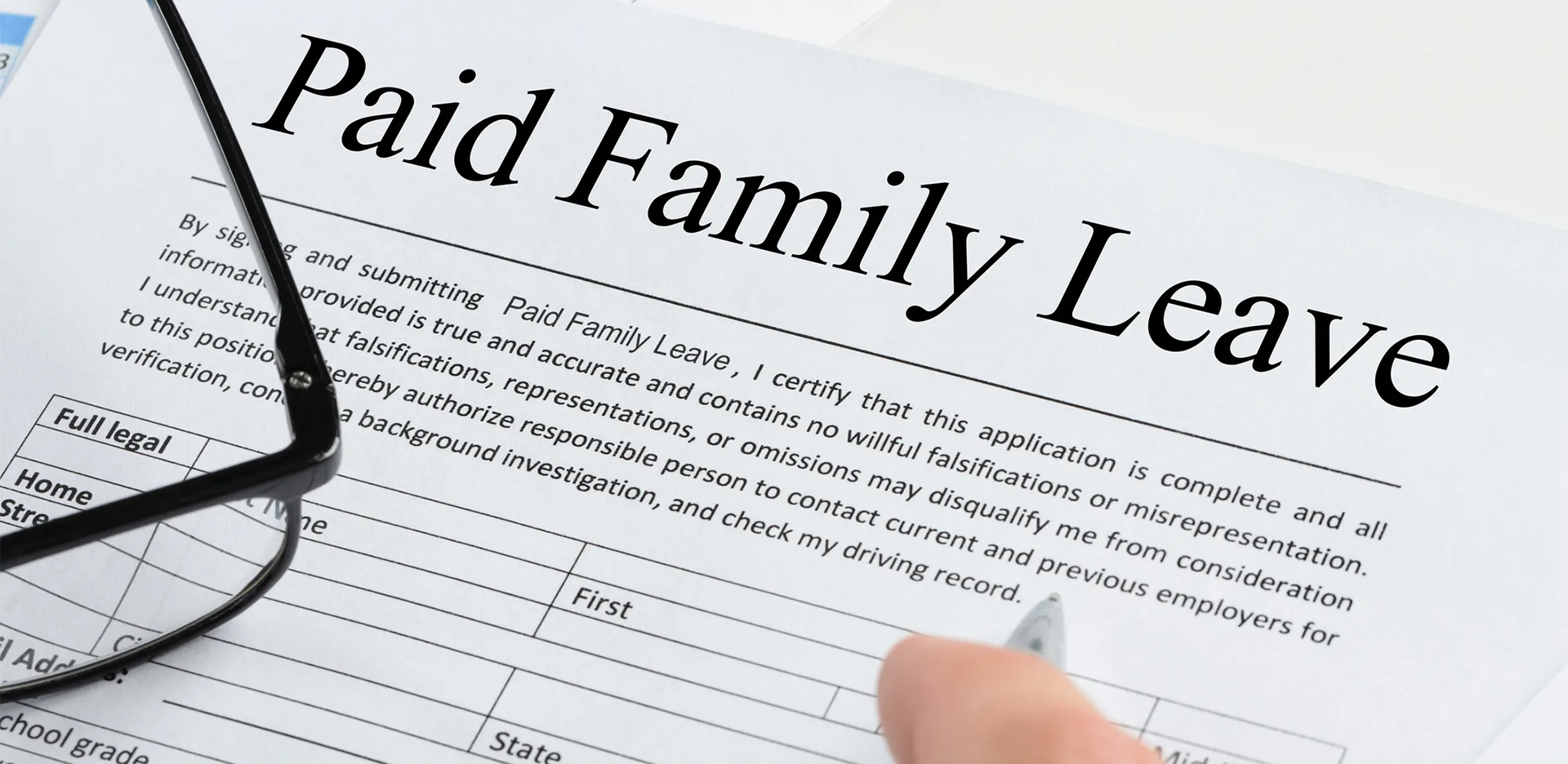 A form titled 'paid family leave.'