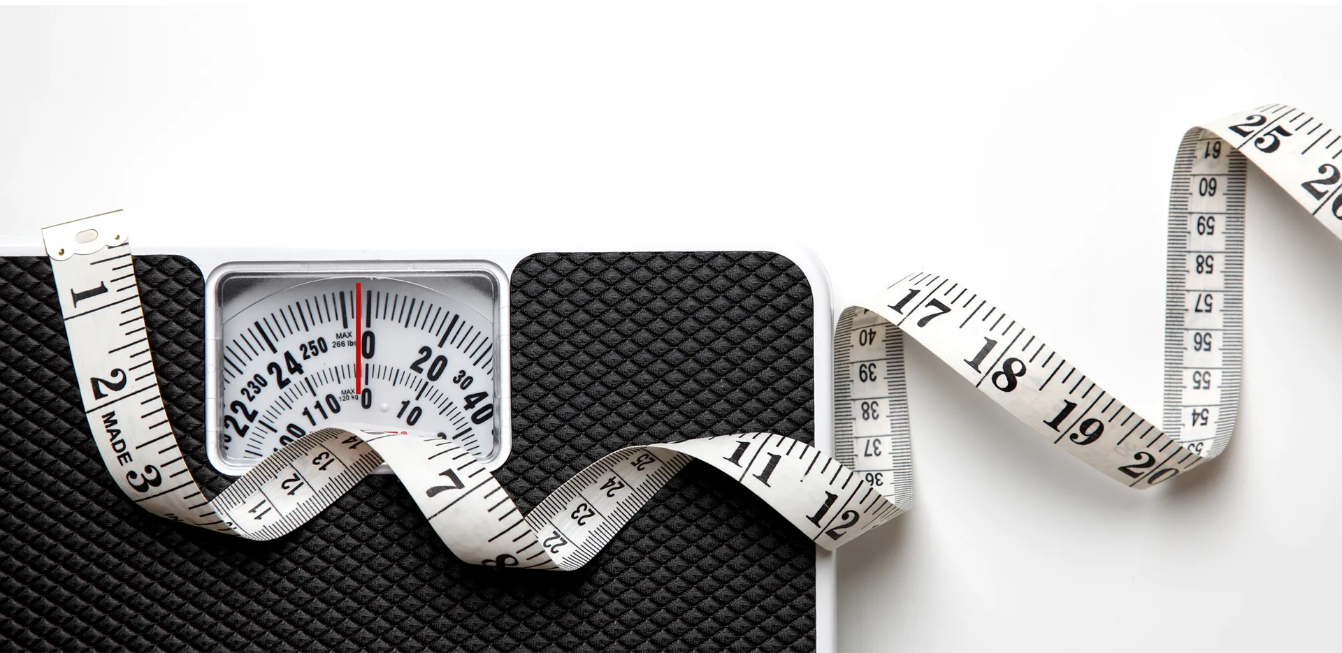 A tape measure and a scale.