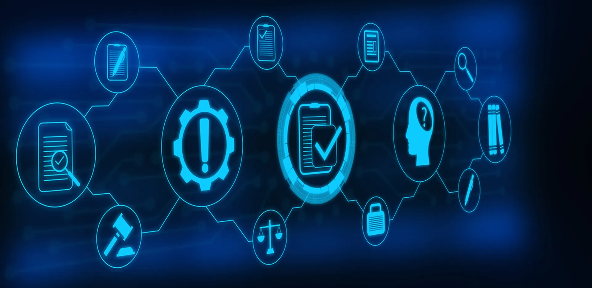 Finance concept featuring different icons on a blue background.