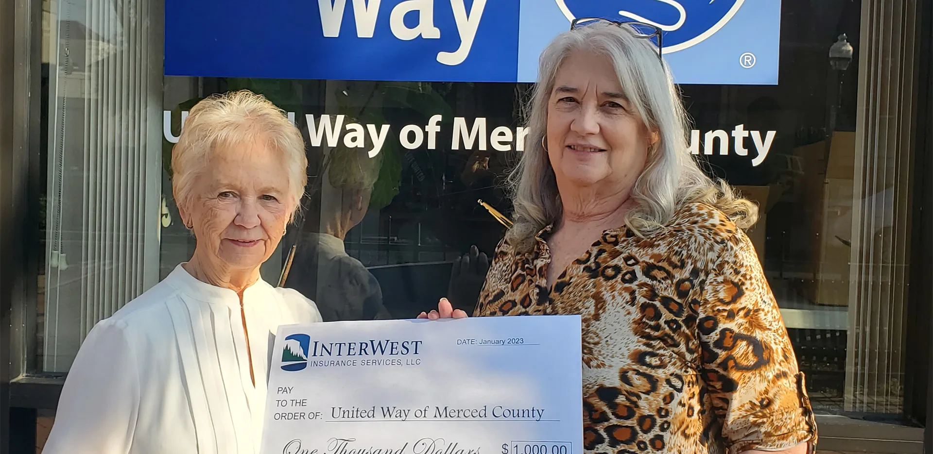 A donation from InterWest to United Way of Merced County.