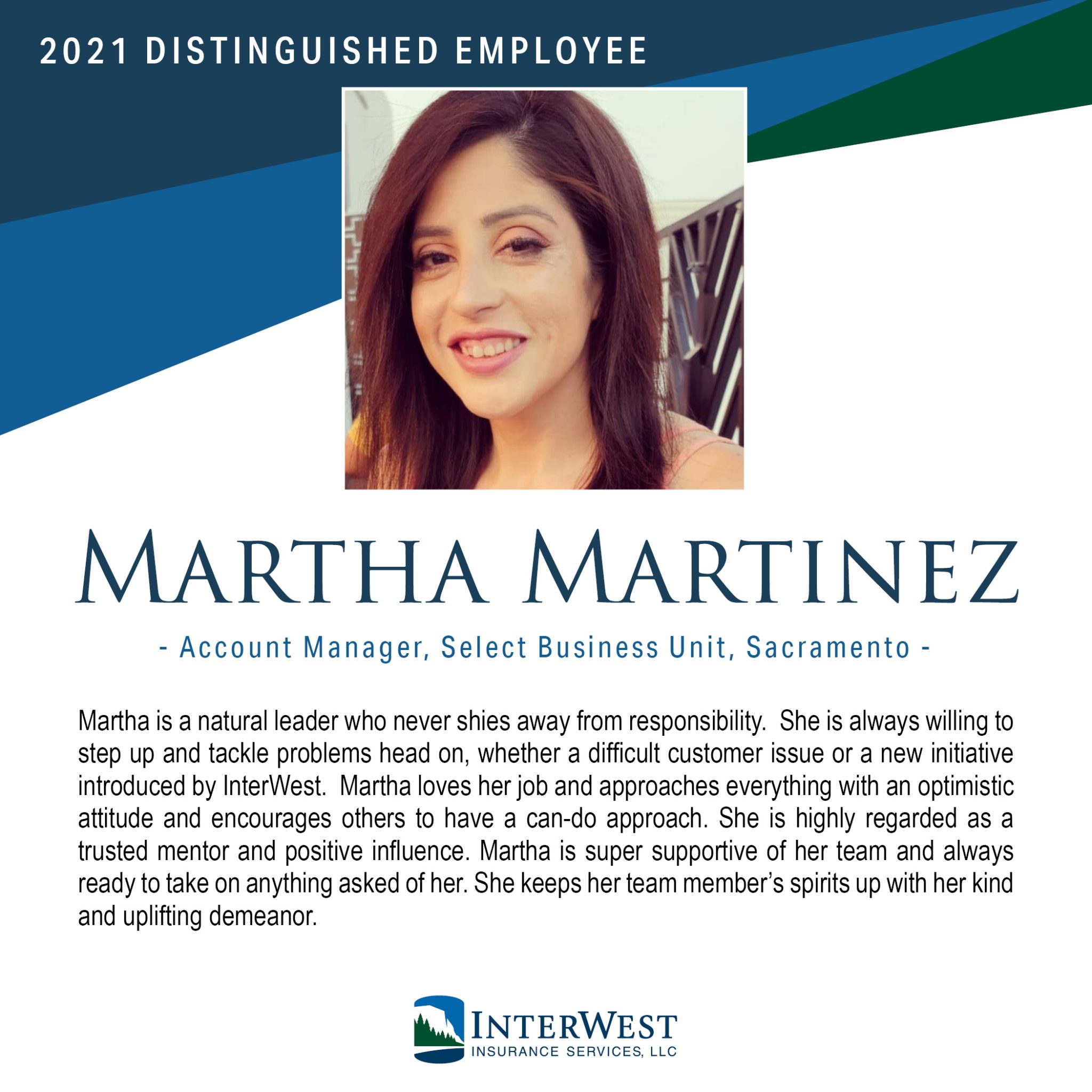 Distinguished Employee Spotlight Martha Martinez InterWest