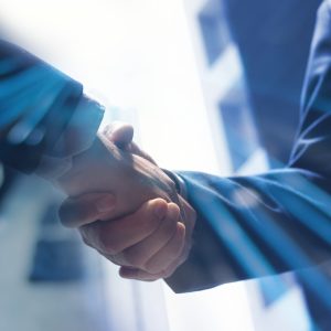 Businessmen making handshake with partner, greeting, dealing, merger and acquisition, business cooperation concept, for business, finance and investment background, teamwork and successful business